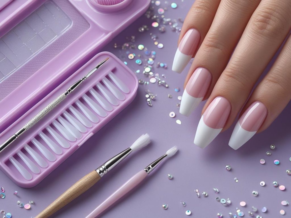 French tip nail kit with classic design for beginners in 2025