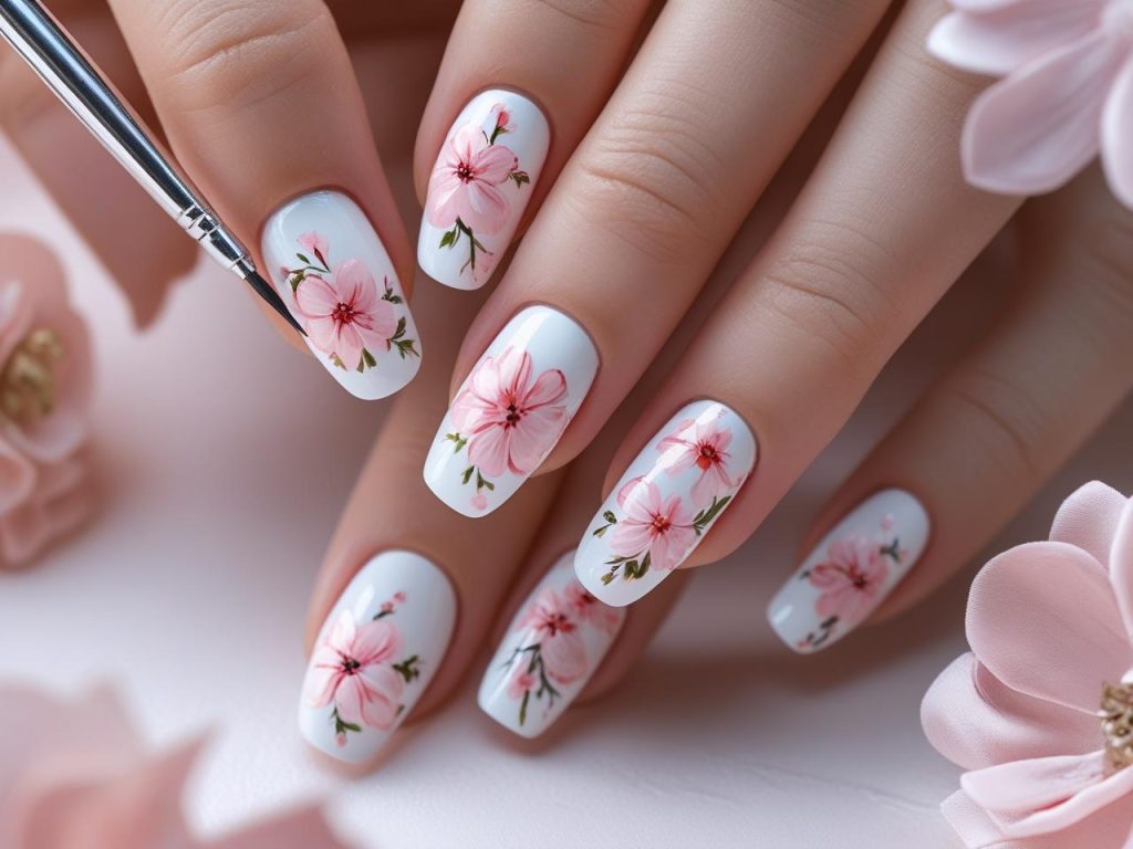 Short Nail Designs 2025: Chic Ideas for Your Minimalist Manicure 10 Creating floral accent short nails for 2025 inspiration