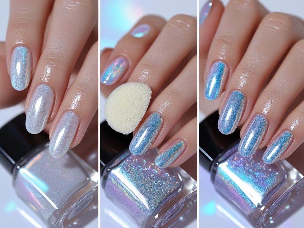 DIY holographic nail idea tutorial for a 2025 radiant manicure