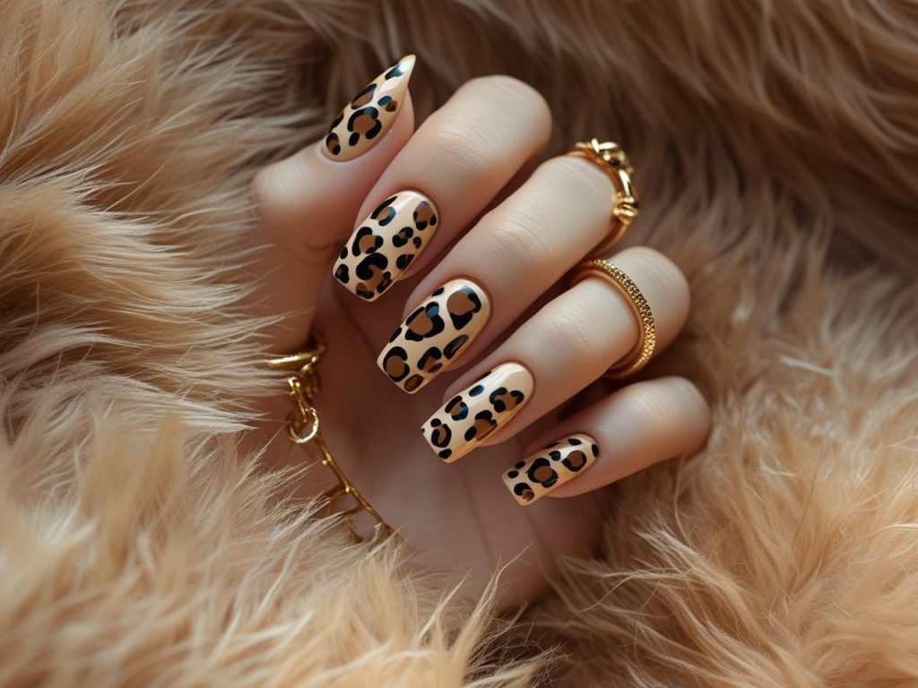 Leopard print nail idea for a bold 2025 manicure
