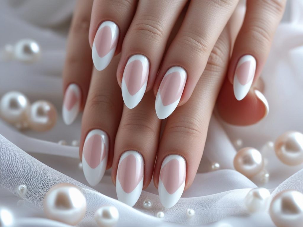 Classic white French tip nail design for 2025