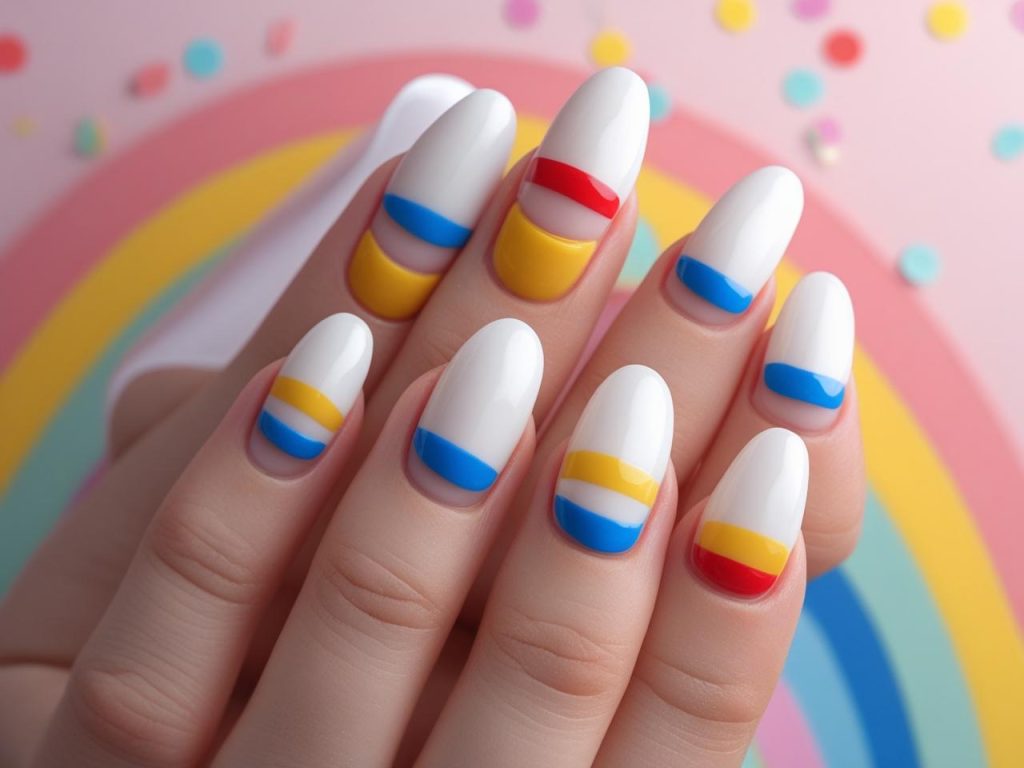Creating rainbow tip nail designs for a colorful 2025 manicure