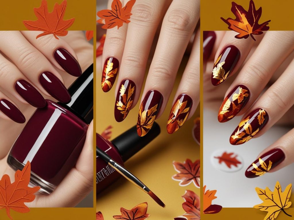 DIY autumn leaf nail tutorial for 2025 fall nails
