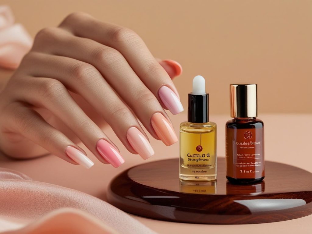 Applying cuticle oil for healthy ombre nails in 2025