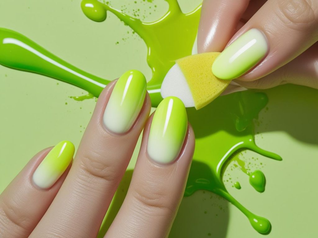 Creating neon ombre nails for 2025 inspiration