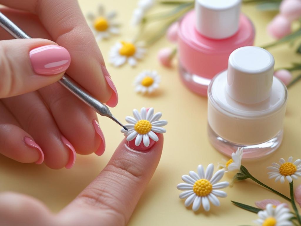Creating daisy nail designs with white flowers for 2025