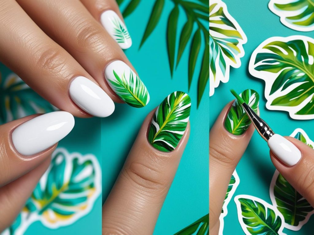 DIY tropical palm leaf nail tutorial for 2025 summer nails