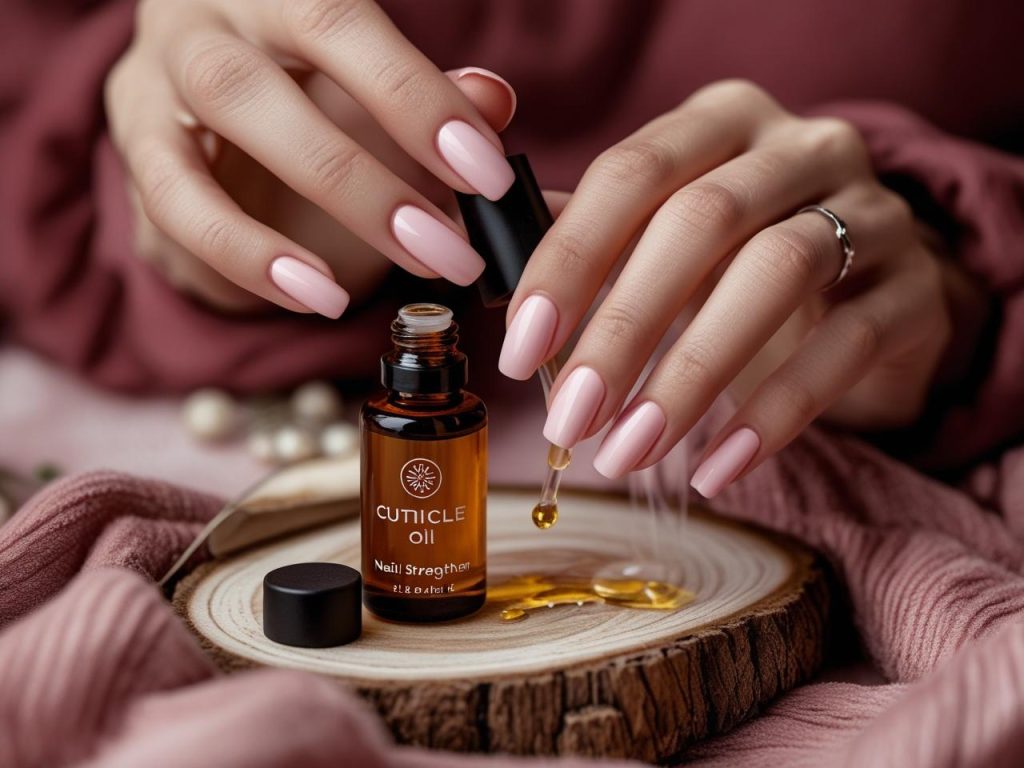 Applying cuticle oil for healthy nails and stunning 2025 winter nails